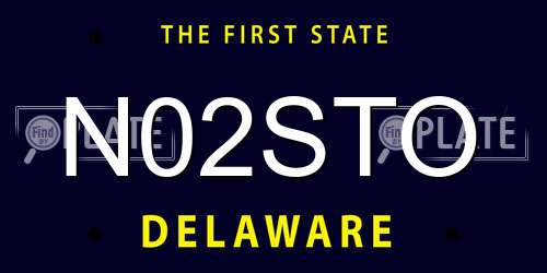 N02STO Delaware License Plate