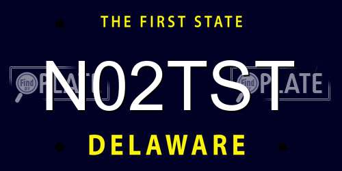 N02TST Delaware License Plate