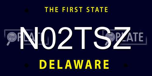 N02TSZ Delaware License Plate