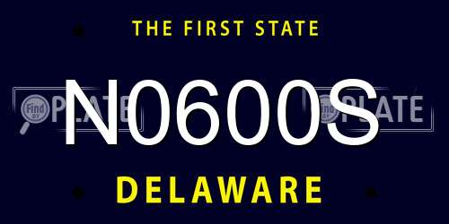 N0600S Delaware License Plate