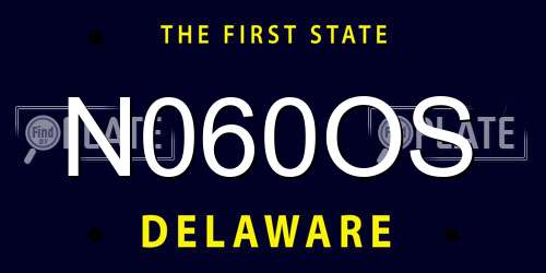 N060OS Delaware License Plate