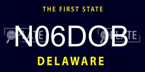N06DOB Delaware License Plate