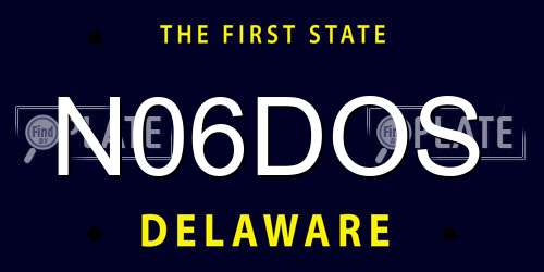 N06DOS Delaware License Plate