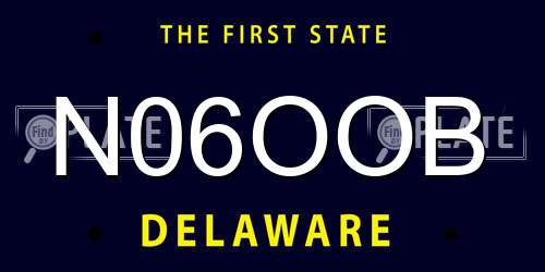 N06OOB Delaware License Plate