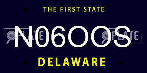 N06OOS Delaware License Plate