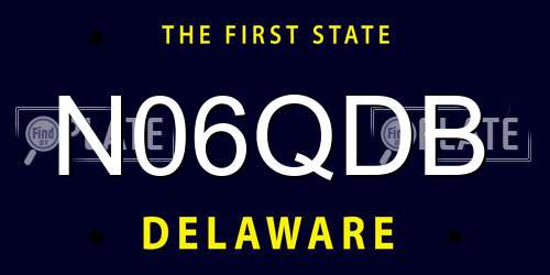 N06QDB Delaware License Plate