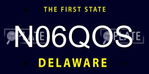 N06QOS Delaware License Plate