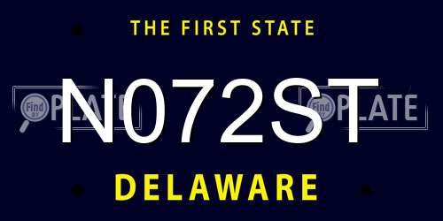 N072ST Delaware License Plate