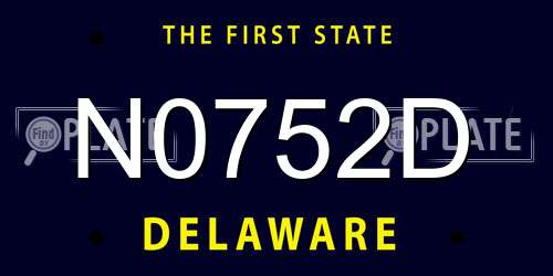 N0752D Delaware License Plate