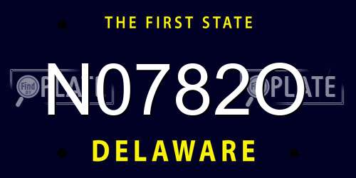 N0782O Delaware License Plate