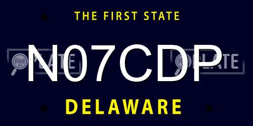 N07CDP Delaware License Plate