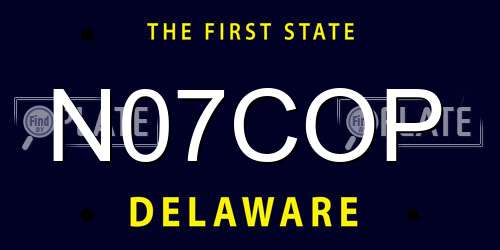 N07COP Delaware License Plate