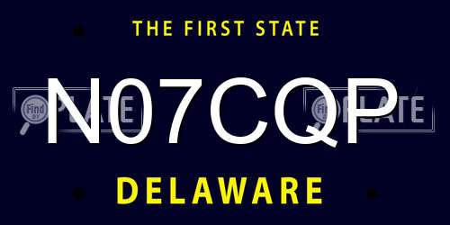 N07CQP Delaware License Plate