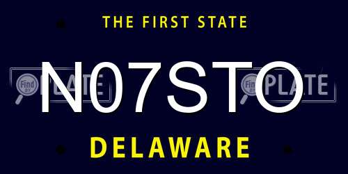 N07STO Delaware License Plate
