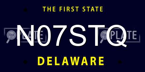 N07STQ Delaware License Plate