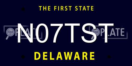 N07TST Delaware License Plate