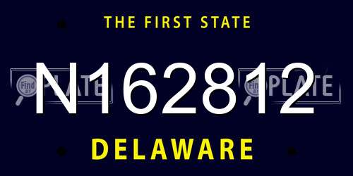 N162812 Delaware License Plate