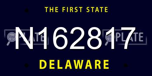 N162817 Delaware License Plate