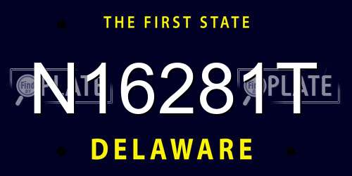 N16281T Delaware License Plate