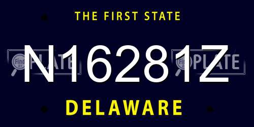 N16281Z Delaware License Plate