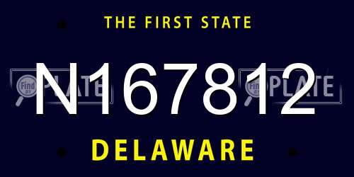 N167812 Delaware License Plate