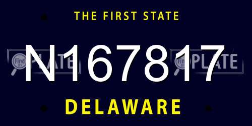 N167817 Delaware License Plate