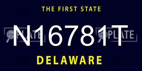 N16781T Delaware License Plate
