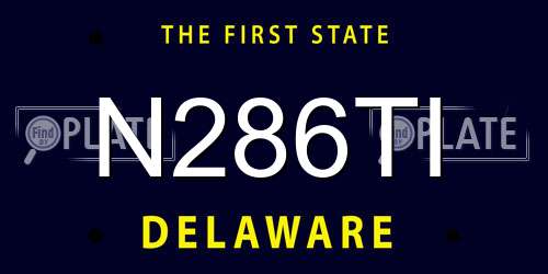 N286TI Delaware License Plate