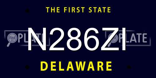 N286ZI Delaware License Plate