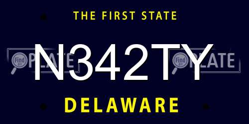 N342TY Delaware License Plate