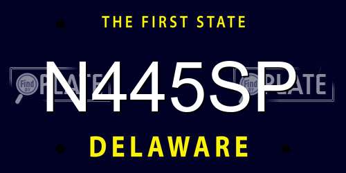 N445SP Delaware License Plate