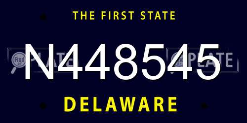N448545 Delaware License Plate
