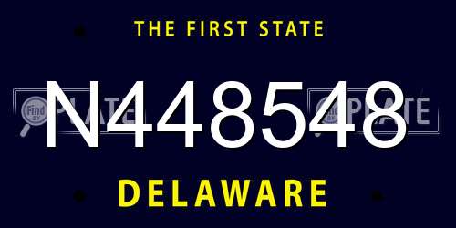 N448548 Delaware License Plate
