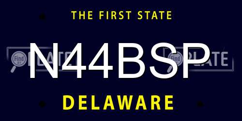 N44BSP Delaware License Plate