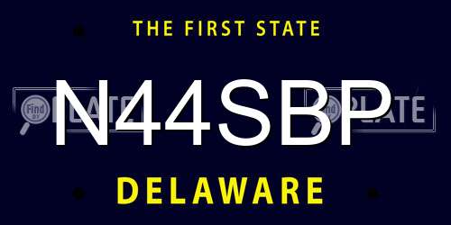 N44SBP Delaware License Plate