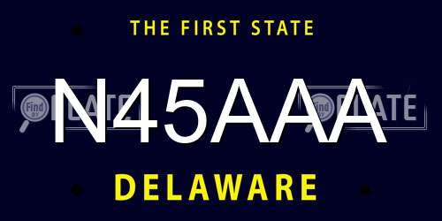 N45AAA Delaware License Plate
