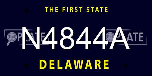 N4844A Delaware License Plate