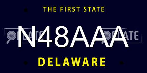 N48AAA Delaware License Plate