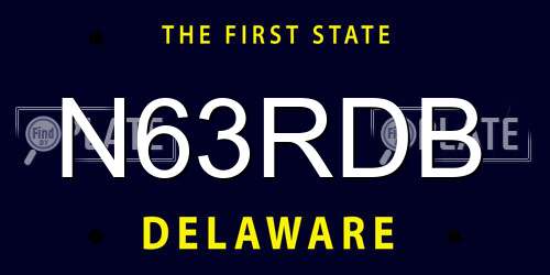 N63RDB Delaware License Plate