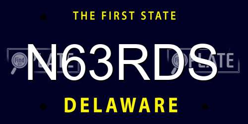 N63RDS Delaware License Plate