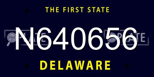 N640656 Delaware License Plate