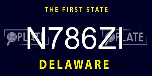 N786ZI Delaware License Plate