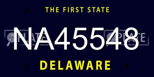 NA45548 Delaware License Plate
