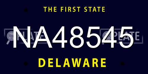 NA48545 Delaware License Plate
