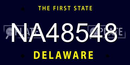 NA48548 Delaware License Plate