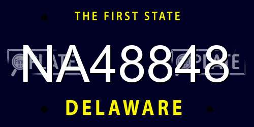 NA48848 Delaware License Plate