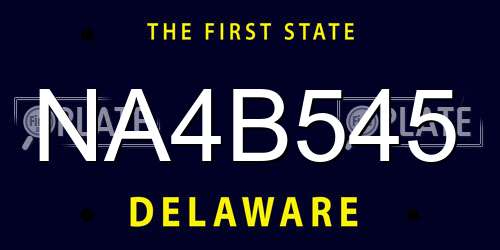NA4B545 Delaware License Plate