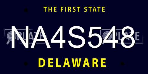 NA4S548 Delaware License Plate