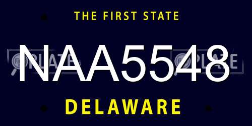 NAA5548 Delaware License Plate