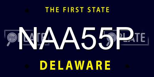 NAA55P Delaware License Plate